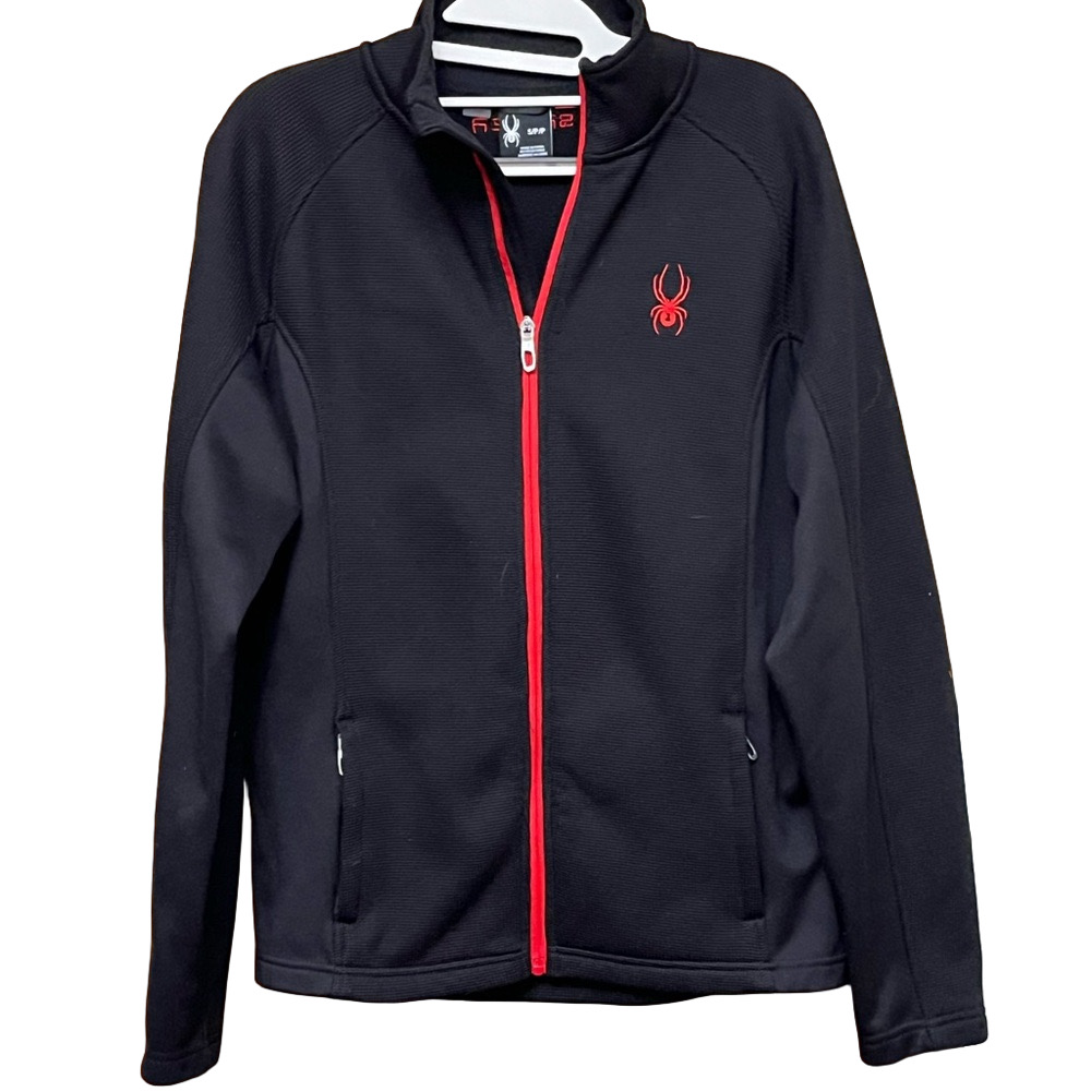 Spyder Women’s Black Jacket with Vibrant Red Details. S
